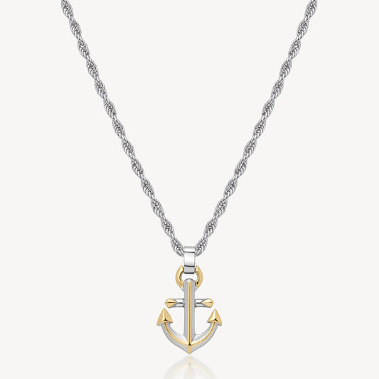 Collana Uomo Brosway Seawolf Fune Acciaio Pendente Ancora Pvd Oro