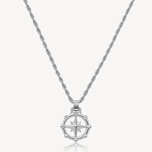 Collana Uomo Brosway Seawolf Fune Acciaio Pendente Rosa Dei Venti