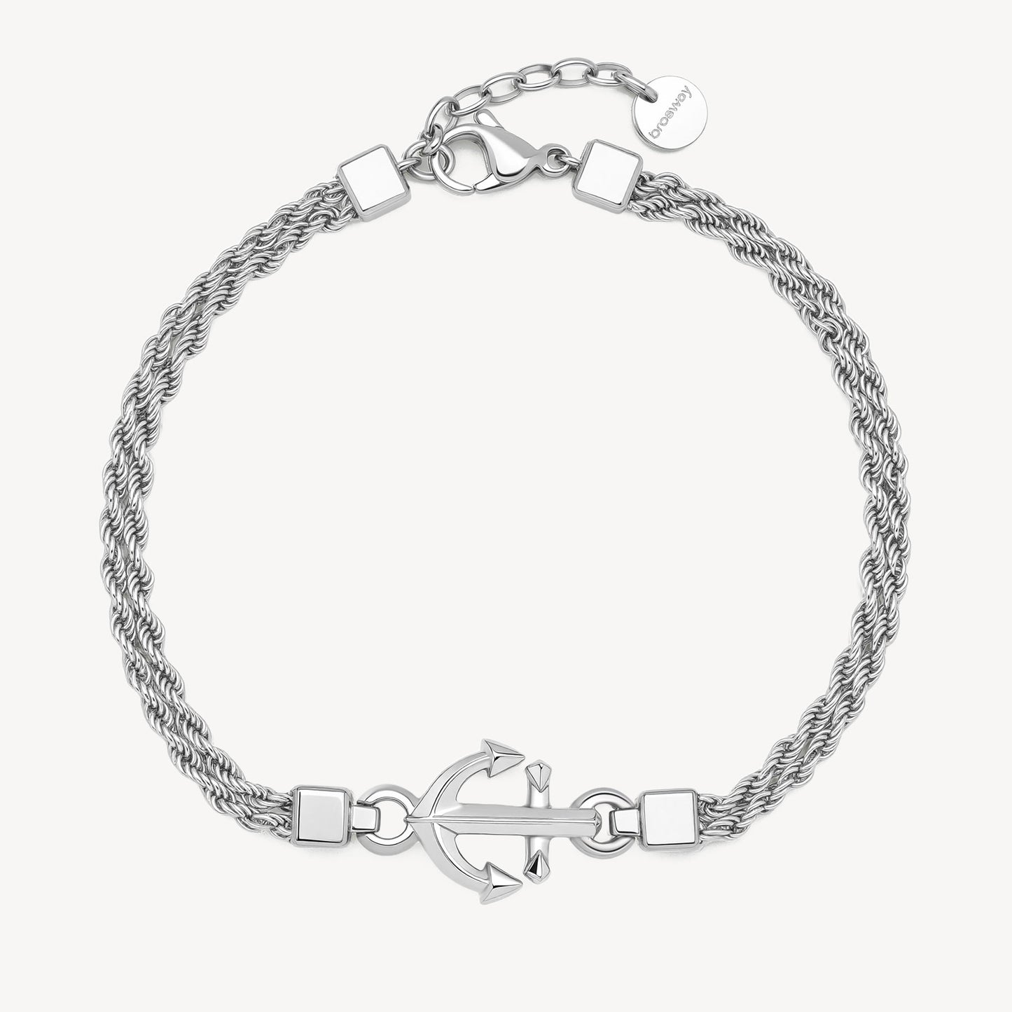 Bracciale Uomo Brosway Seawolf Doppia Fune Acciaio Centrale Ancora
