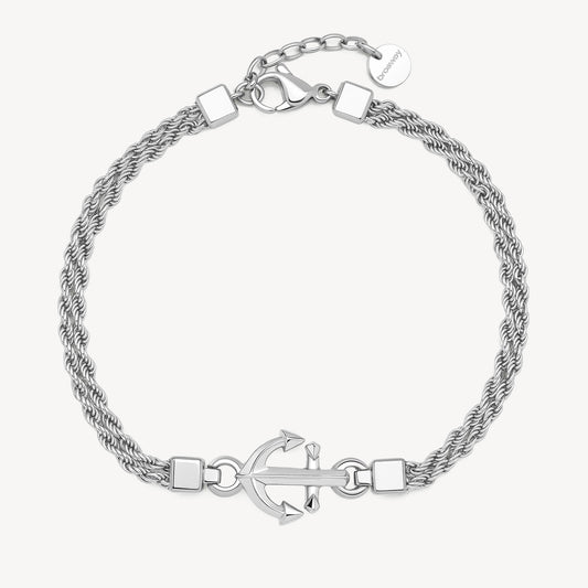 Bracciale Uomo Brosway Seawolf Doppia Fune Acciaio Centrale Ancora