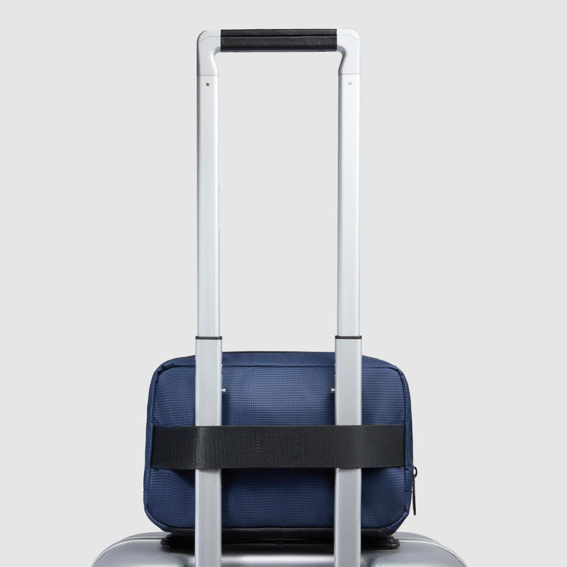 Beauty Piquadro Case Doppio Scomparto Tessuto Inserti Pelle Blu