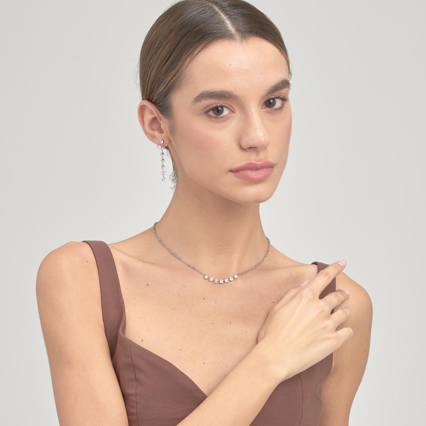 Collana Brosway Symphonia In Acciaio Con 7 Cristalli
