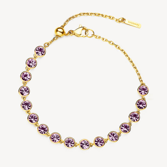 Bracciale Brosway Symphonia Pvd Oro Tennis con Cristalli Viola
