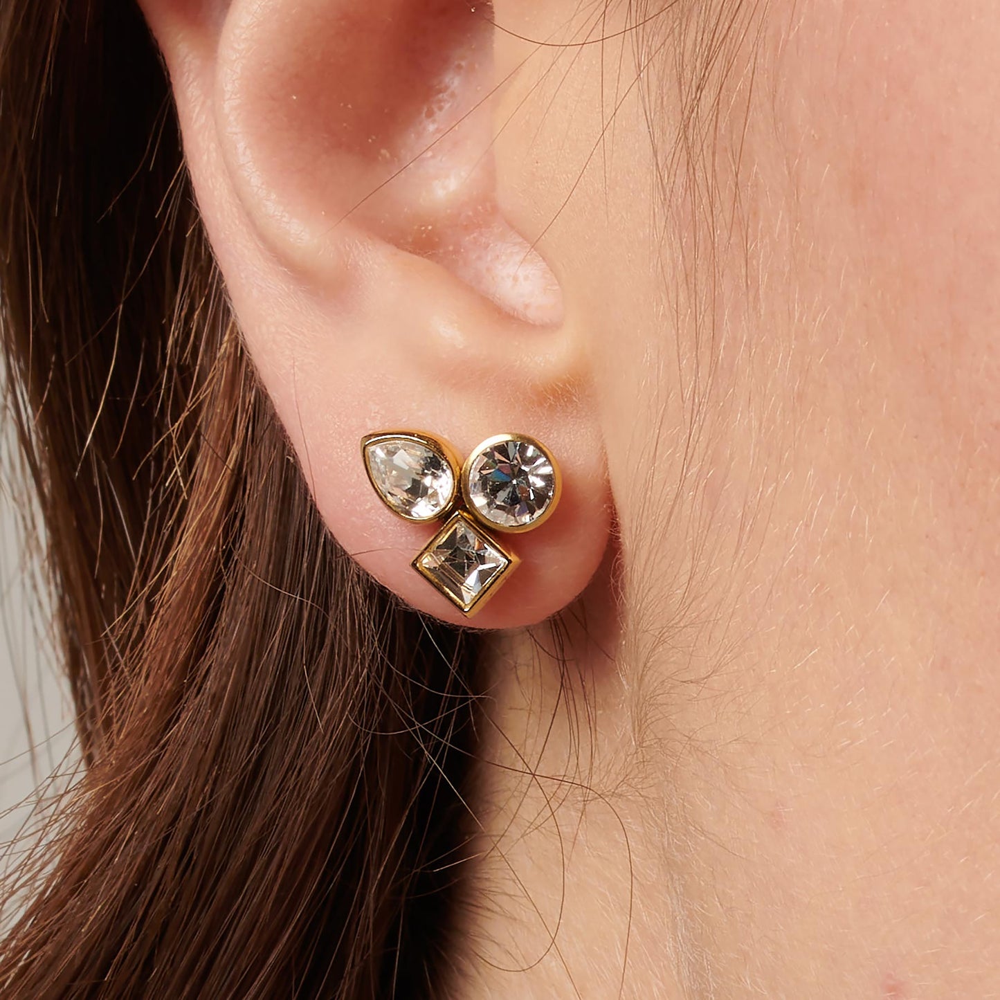 Orecchini Brosway Symphonia Lobo Pvd Oro Con Cristalli