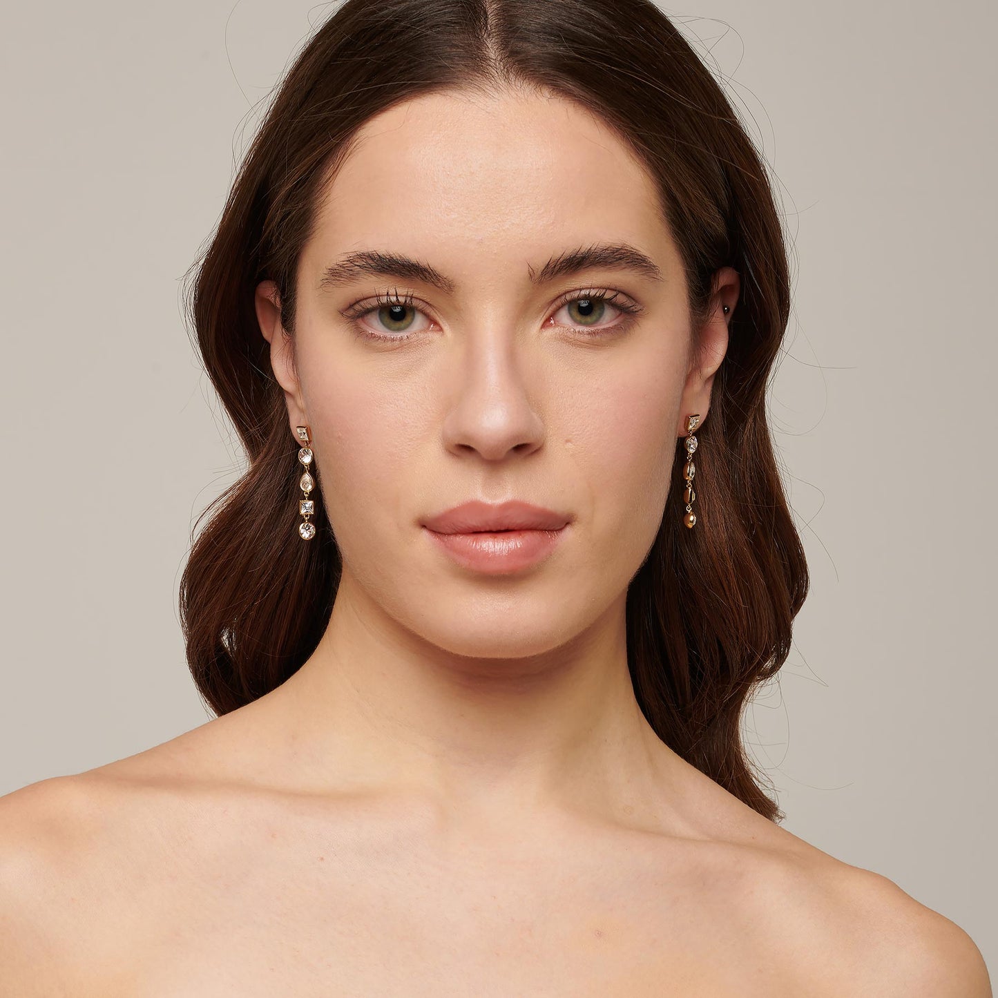 Orecchini Brosway Symphonia Pendenti Pvd Oro Con Cristalli
