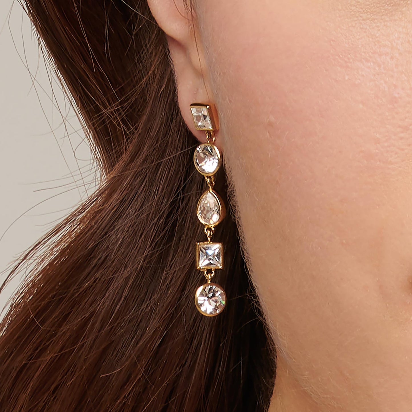 Orecchini Brosway Symphonia Pendenti Pvd Oro Con Cristalli
