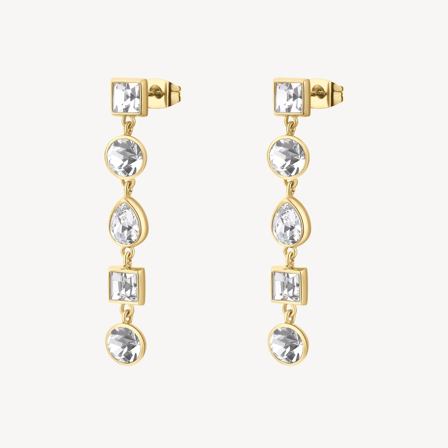 Orecchini Brosway Symphonia Pendenti Pvd Oro Con Cristalli