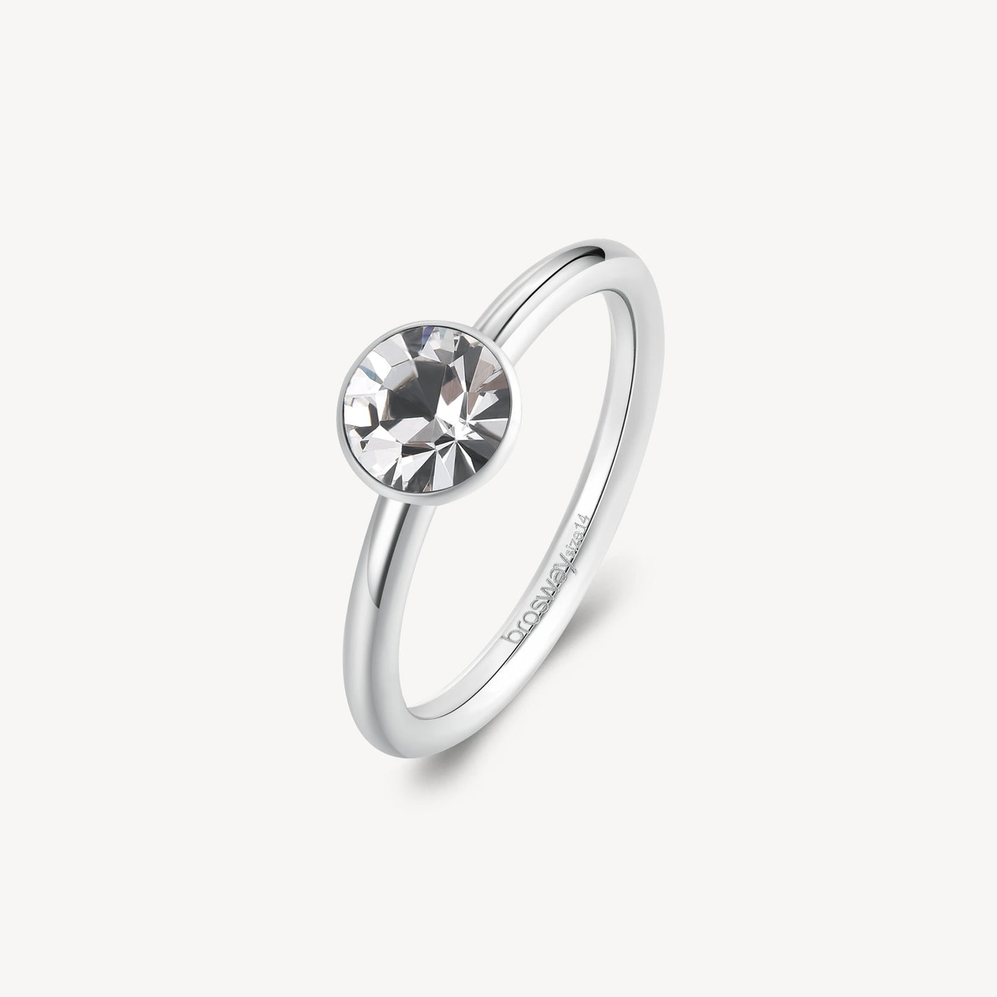 Anello Brosway Symphonia Acciaio Cristallo Tondo - Misura 18