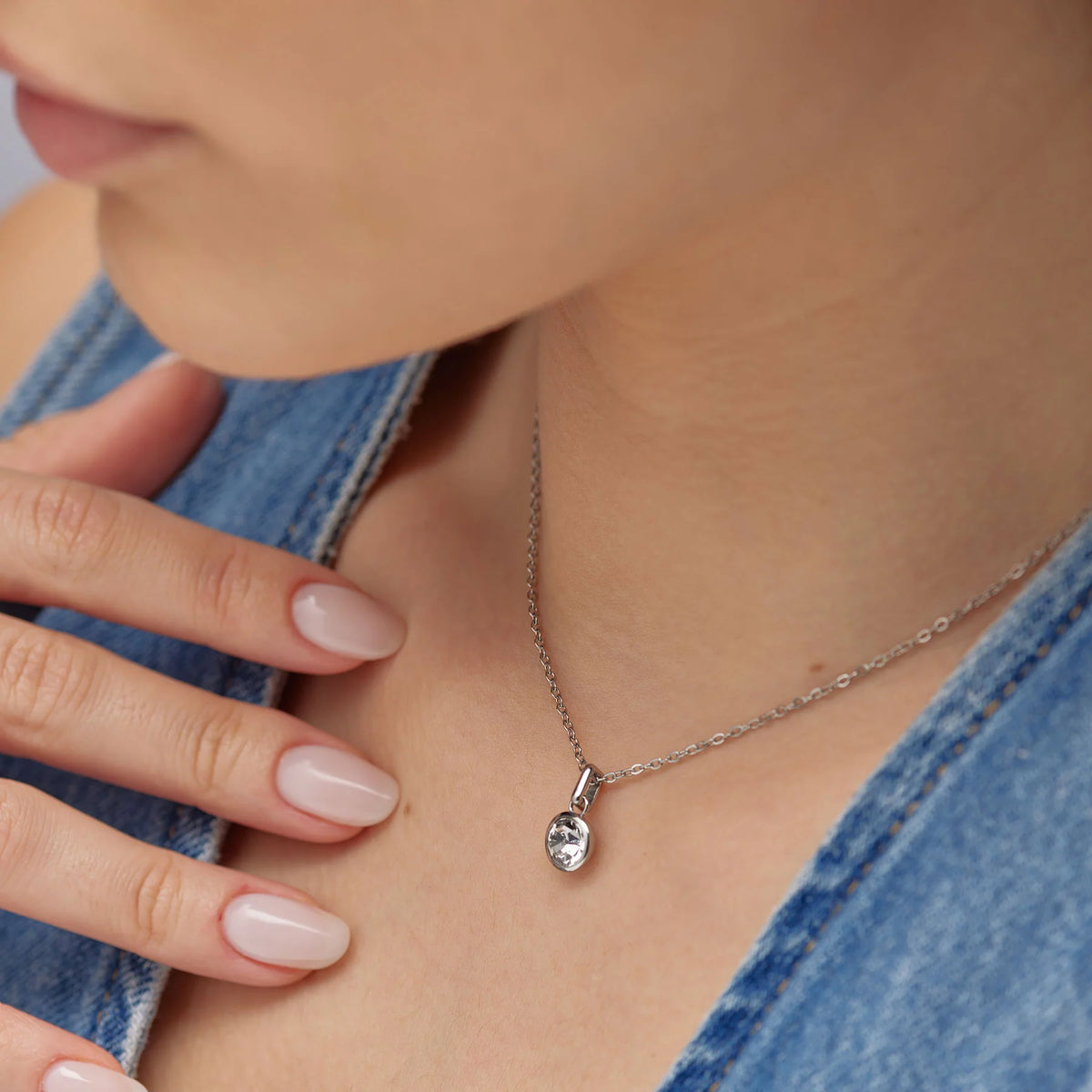 Collana Brosway Symphonia Acciaio Con Pendente Cristallo Tondo