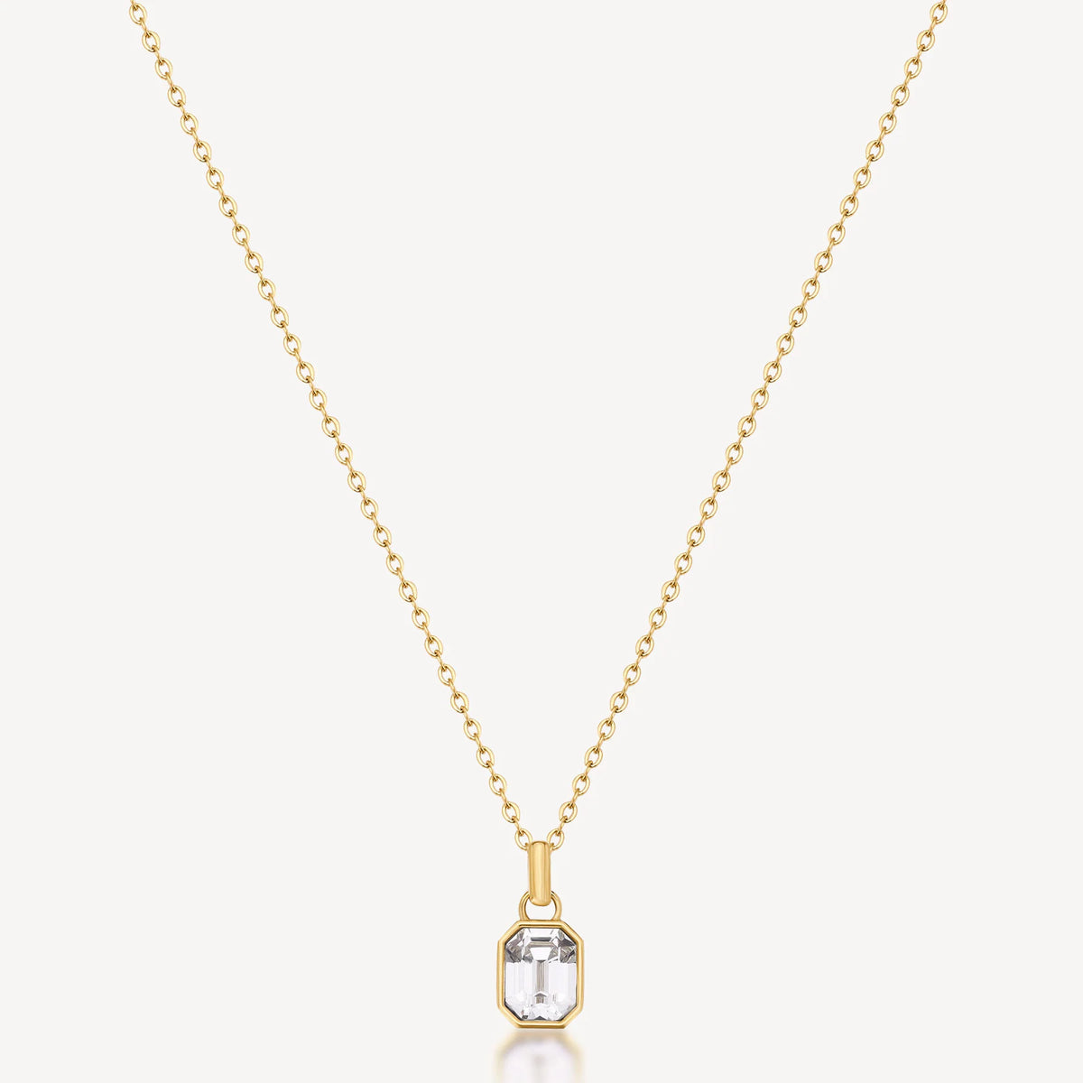 Collana Brosway Symphonia Acciaio Pvd Oro Con Pendente Cristallo Esagonale