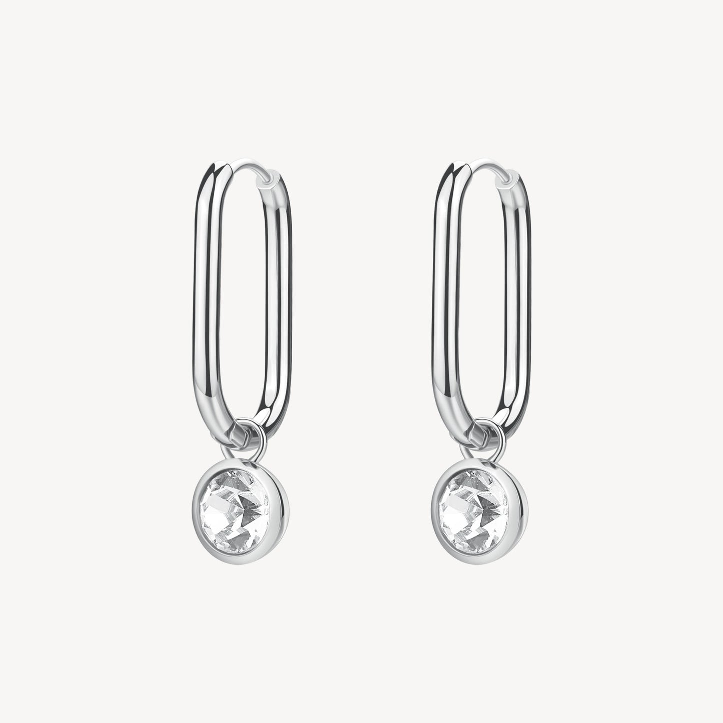 Orecchini Boccole con Pendente Brosway Symphonia Acciaio Cristallo Tondo