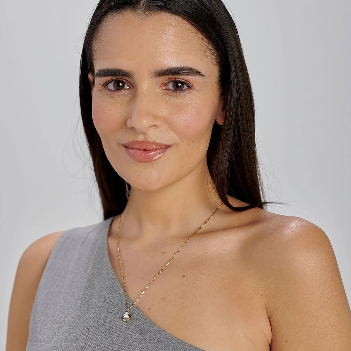 Collana Brosway Symphonia Acciaio Pvd Oro Con Pendente Cristallo Goccia