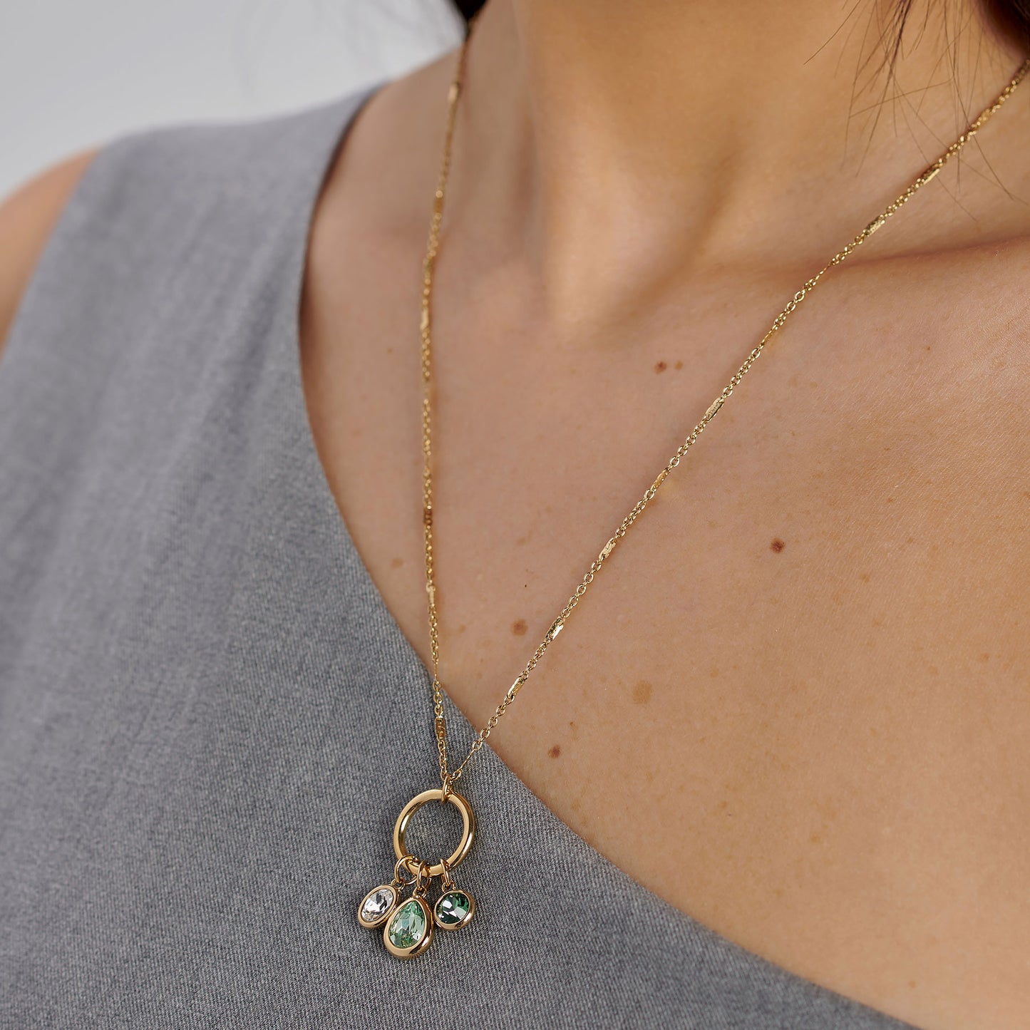 Collana Brosway Symphonia Pvd Oro con Pendente 3 Charms Cristalli
