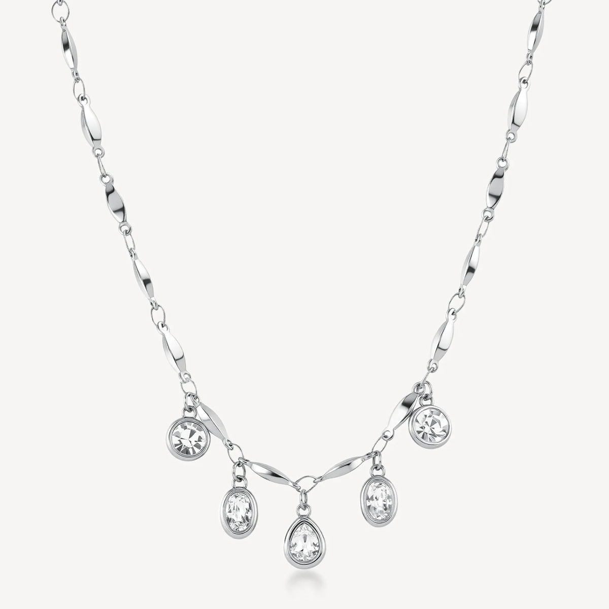 Collana Brosway Symphonia Acciaio Con Pendenti Cristalli Ovali/Gocce/Tondi