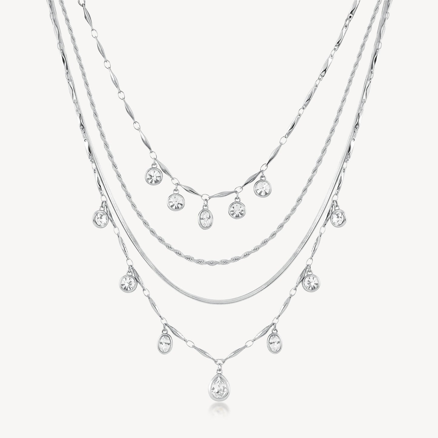 Collana Multifili Brosway Symphonia Acciao Pendenti Cristalli