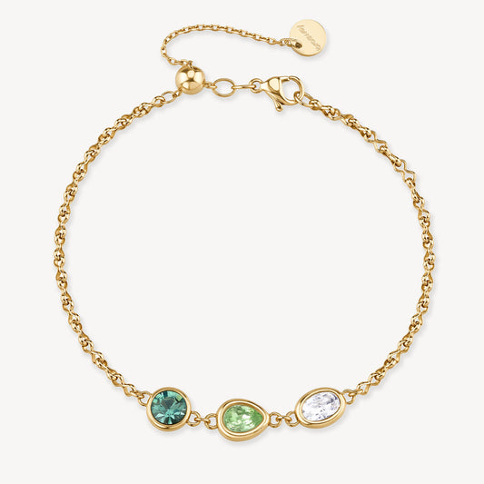 Bracciale Brosway Symphonia Pvd Oro 3 Cristalli Bianco Verde