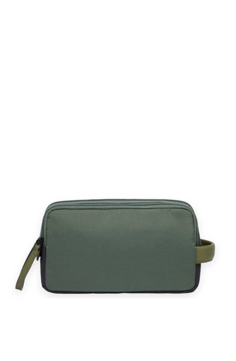 Beauty Piquadro Case In Tessuto Inserti Pelle Verde