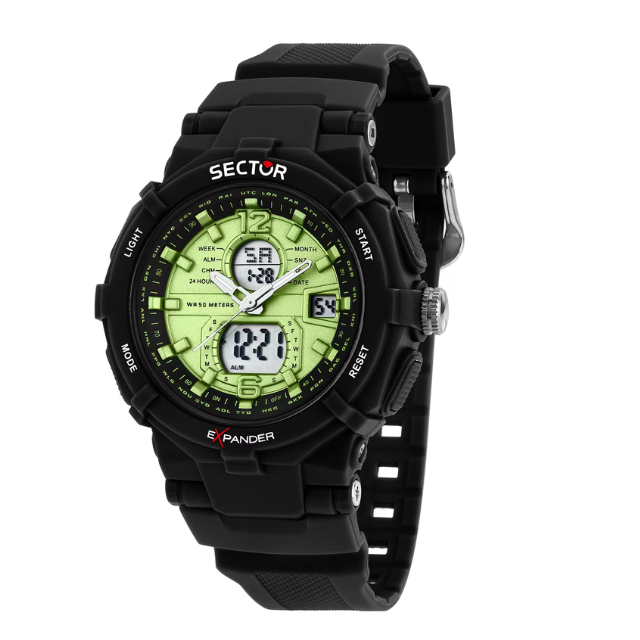 Orologio Sector Ex-09 50 mm Policarbonato Nero