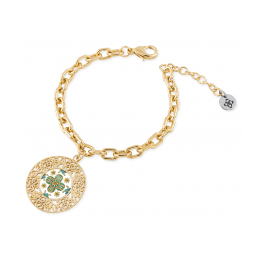 Bracciale Camurrìa A Furtuna Pvd Oro Con Charm Moneta Centrale Stampa Siciliana