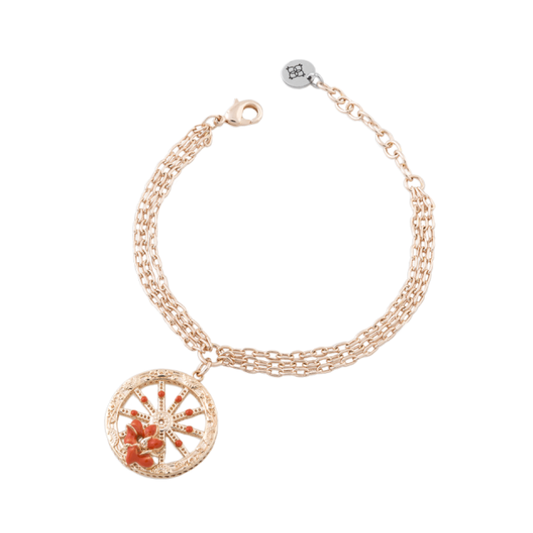 Bracciale Camurrìa A Rota 3 Fili Pvd Oro Rosa Con Charm