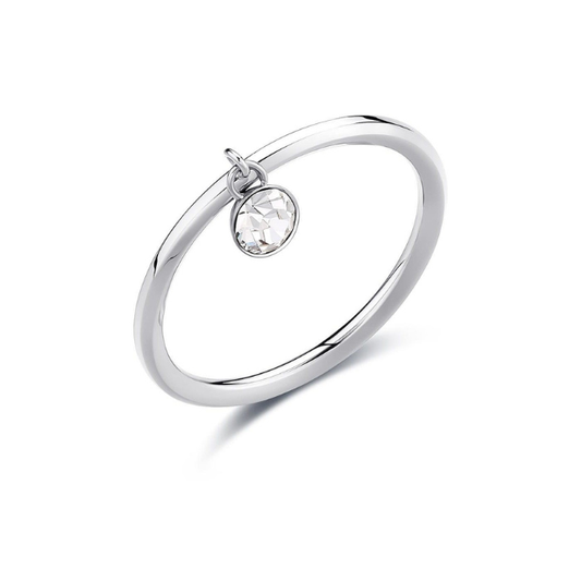 Anello Brosway Symphonia Acciaio Charm Cristallo - Misura 18