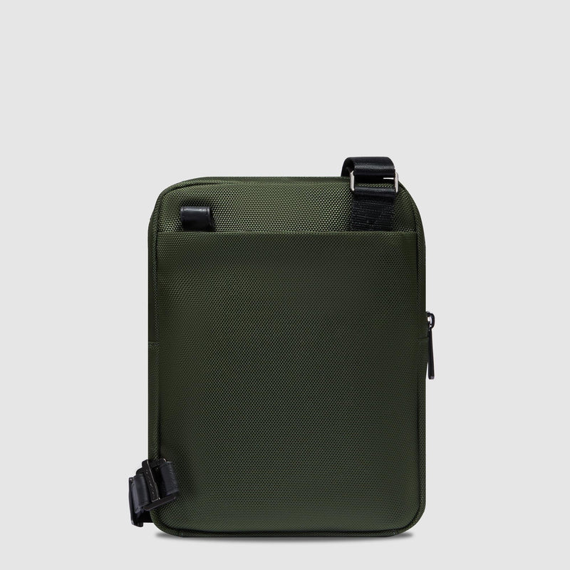 Borselli Piquadro Br2 Borsello Uomo Porta Ipad Tasca Frontale Tessuto Verde Inserti Pelle Nera