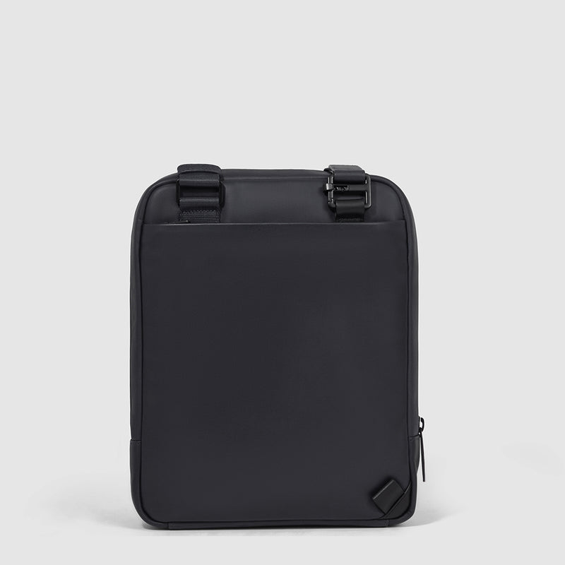 Borselli Piquadro Borsello Grande Porta Ipad Tasca Frontale Tessuto Ed Inserti Pelle Nera
