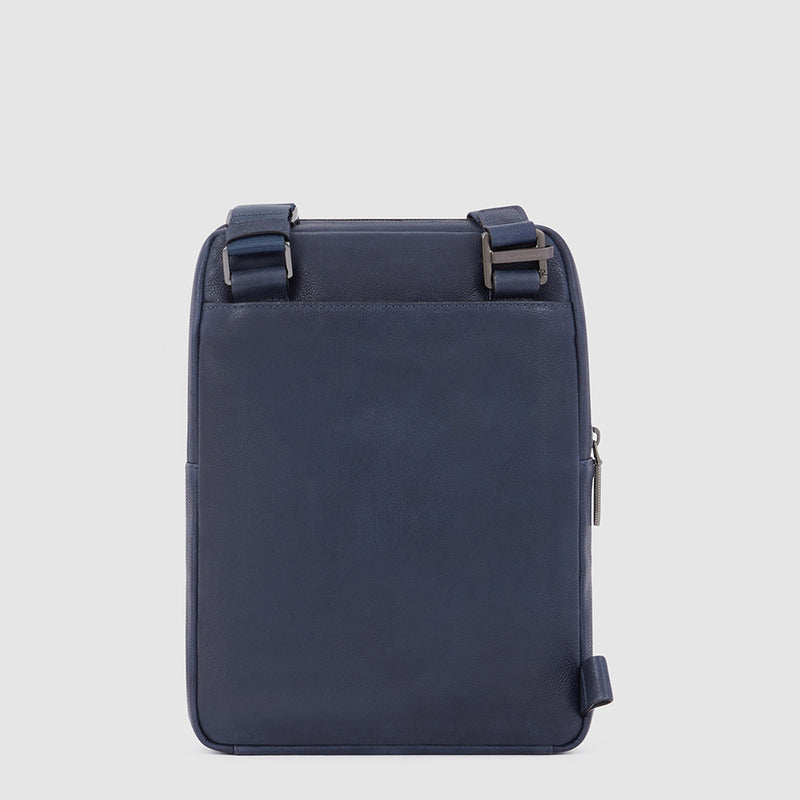 Borselli Piquadro Borsello Grande Porta Ipad In Pelle Martellata Blu