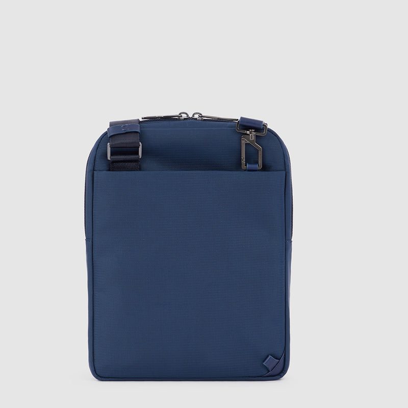Borselli Piquadro Borsello Grande Porta Ipad In Tessuto Ed Inserti Pelle Blu