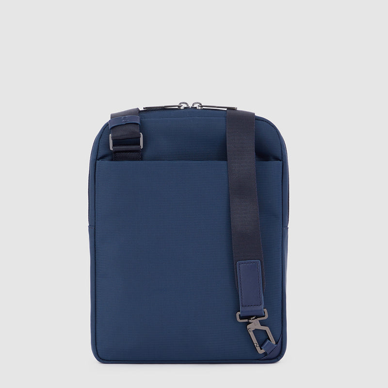 Borselli Piquadro Borsello Grande Porta Ipad In Tessuto Ed Inserti Pelle Blu