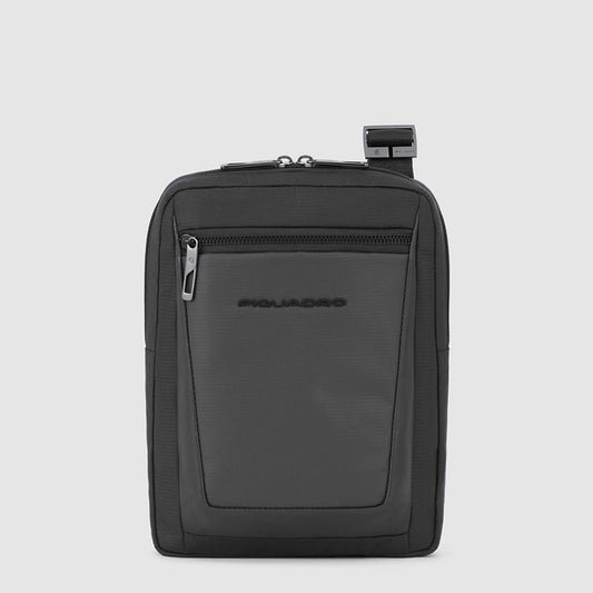 Borselli Piquadro Borsello Grande Porta Ipad in Tessuto Ed Inserti Pelle Nera