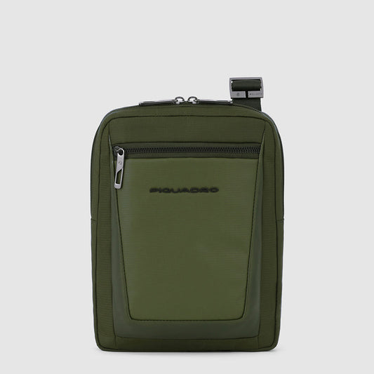 Borselli Piquadro Borsello Grande Porta Ipad In Tessuto Ed Inserti Pelle Verde