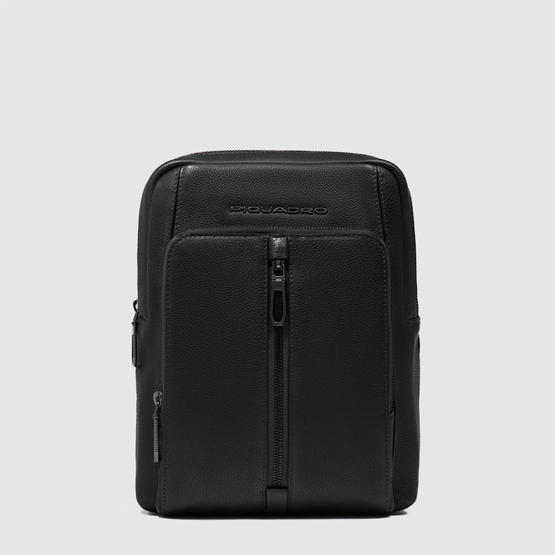 Borselli Piquadro Borsello Uomo Grande Porta Ipad Due Tasche Frontali Pelle Nera