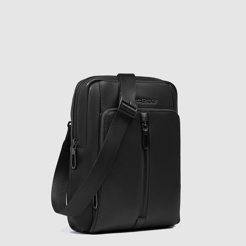 Borselli Piquadro Borsello Uomo Grande Porta Ipad Due Tasche Frontali Pelle Nera