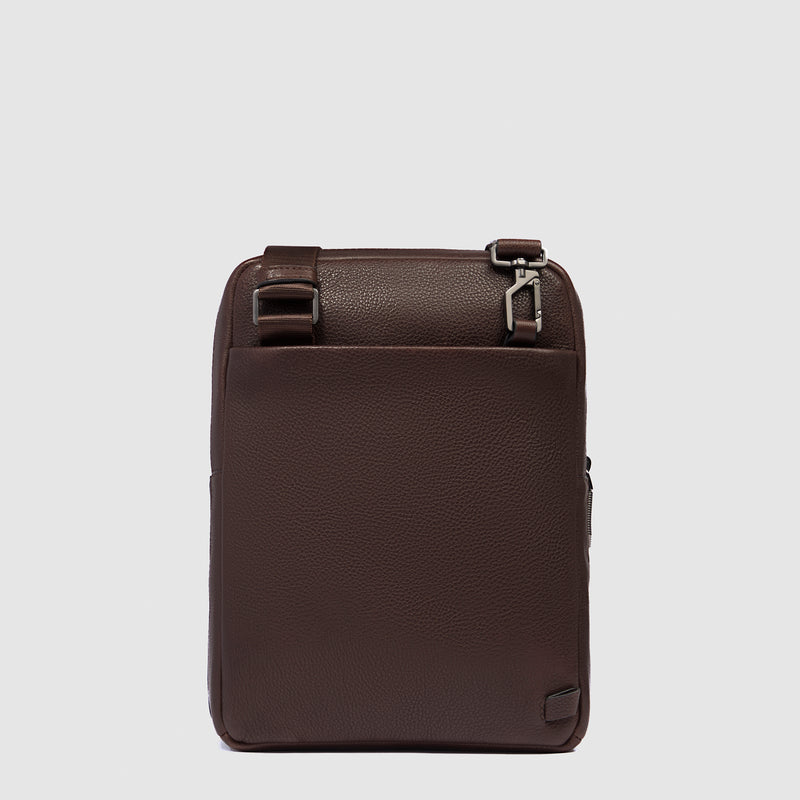 Borselli Piquadro Borsello Uomo Grande Porta Ipad Due Tasche Frontali Pelle Testa Di Moro