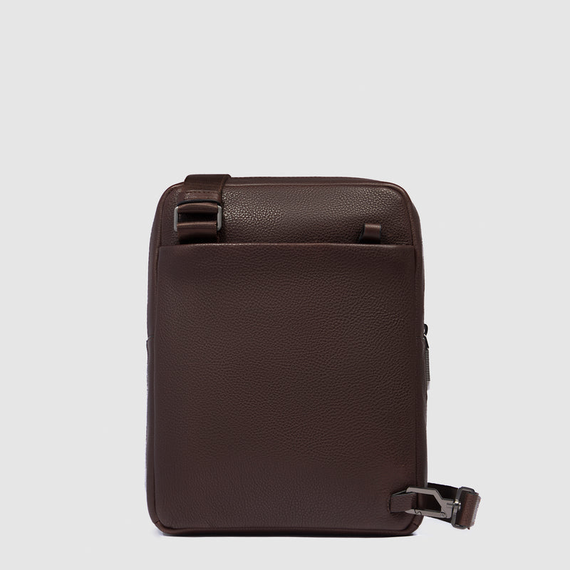 Borselli Piquadro Borsello Uomo Grande Porta Ipad Due Tasche Frontali Pelle Testa Di Moro