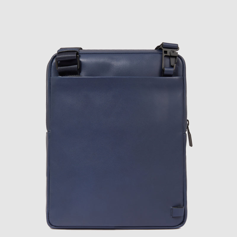 Borselli Piquadro Borsello Grande Porta Ipad Doppia Tasca Frontale In Pelle Liscia Blu