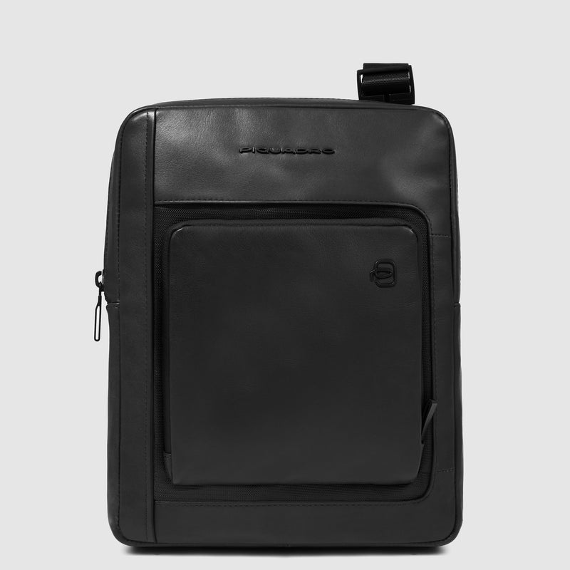 Borselli Piquadro Borsello Grande Porta Ipad Tasca Frontale Pelle Nera