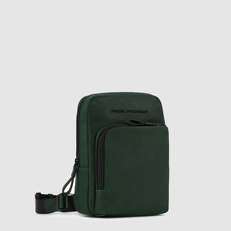 Borselli Piquadro Borsello Mini Porta Ipad In Pelle Verde Scuro