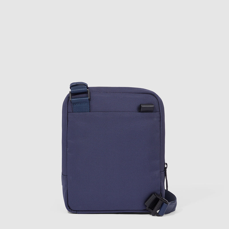 Borselli Piquadro Borsello Piccolo Porta Ipad Mini In Tessuto Blu Ed Inserti Pelle Nera