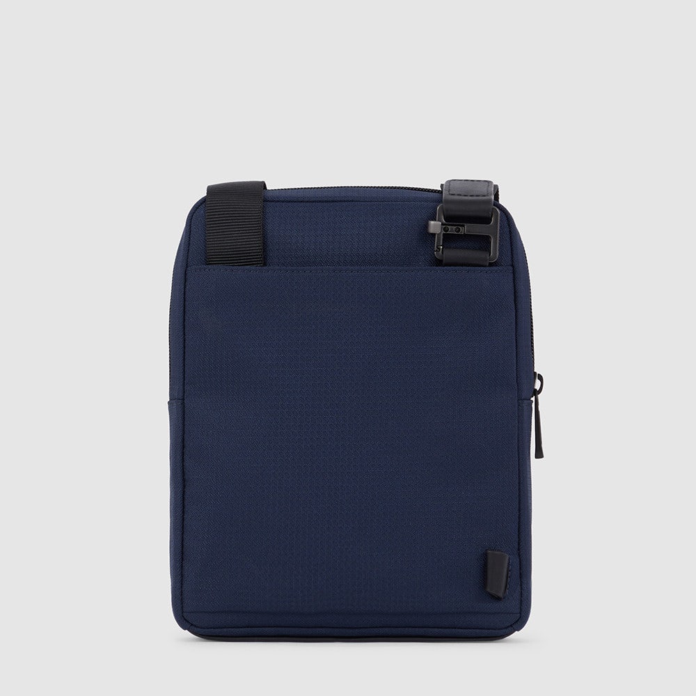 Borselli Piquadro Borsello Piccolo Porta Ipad Tessuto Blu Inserti Pelle Nera