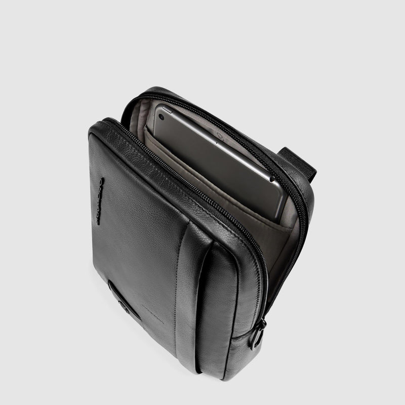 Borselli Piquadro Borsello Porta Ipad Mini Tasca Frontale Posteriore Pelle Nera
