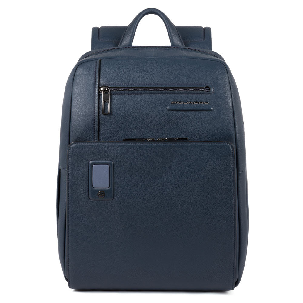 Zaini Piquadro Zaino Porta Pc Ipad In Pelle Blu