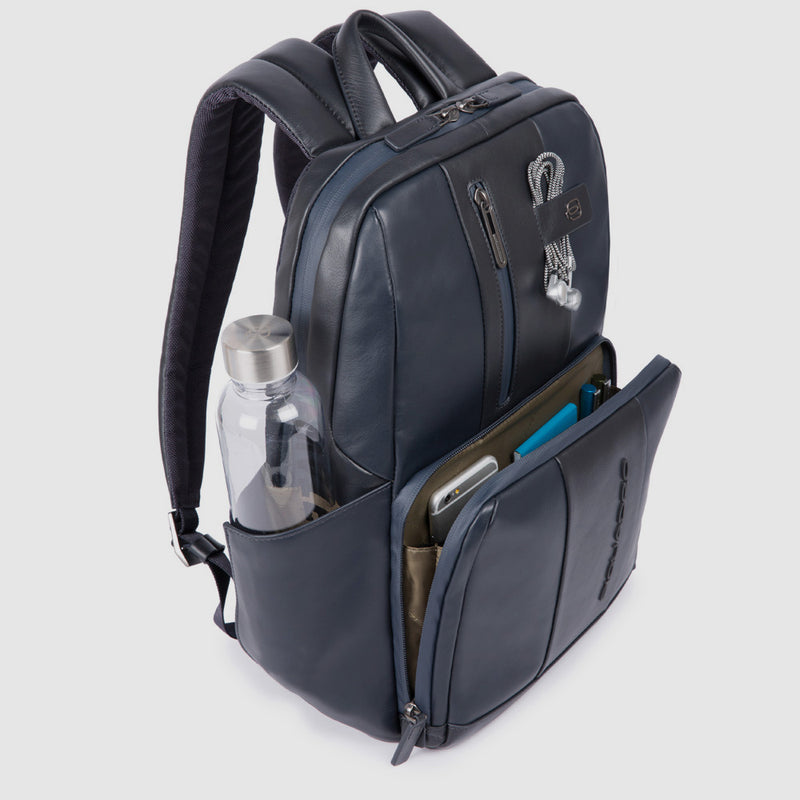 Zaini Piquadro Zaino Porta Pc Ipad Con Connequ In Pelle Blu