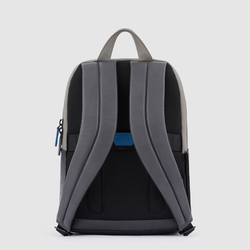 Zaini Piquadro Zaino Porta Pc Ipad Con Connequ In Pelle Nera Grigia