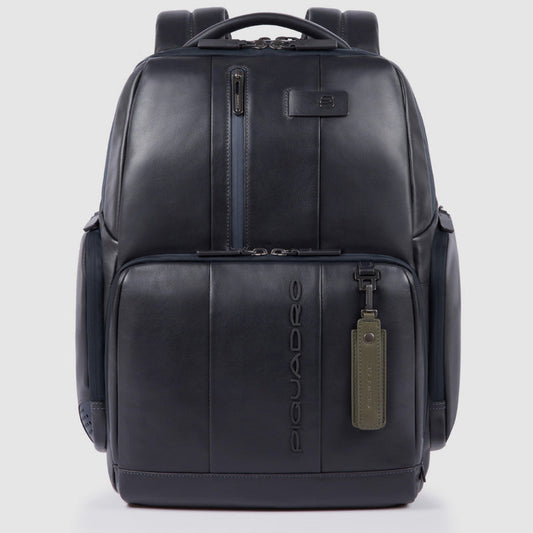 Zaini Piquadro Zaino Grande Porta Pc Ipad In Pelle Blu