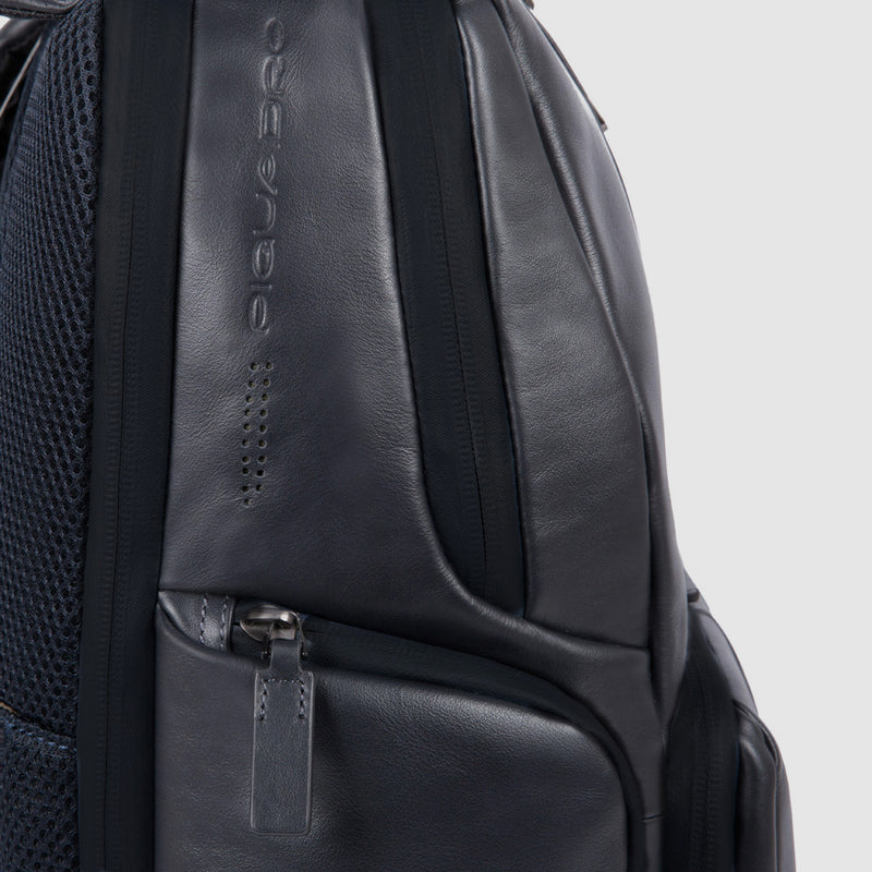 Zaini Piquadro Zaino Grande Porta Pc Ipad In Pelle Blu
