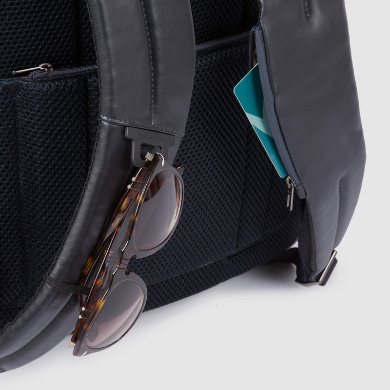 Zaini Piquadro Zaino Grande Porta Pc Ipad In Pelle Blu