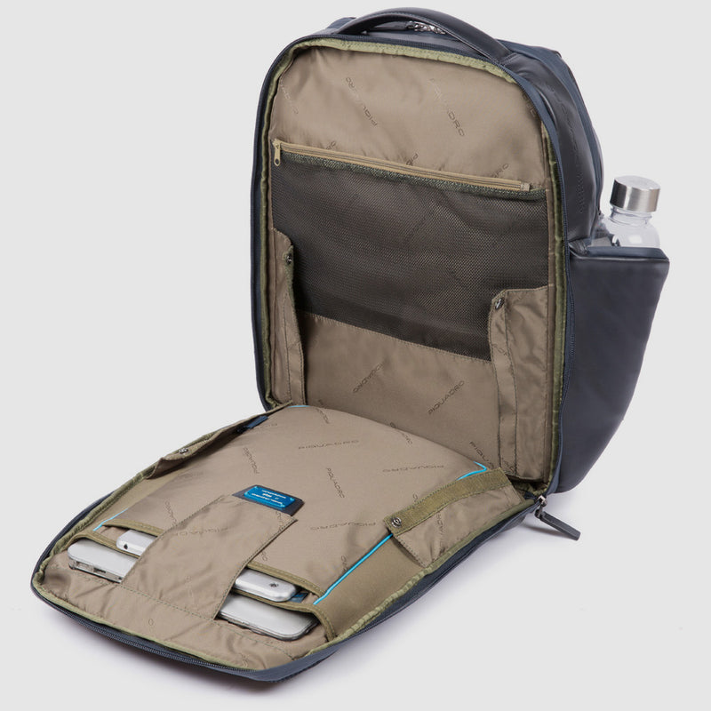 Zaini Piquadro Zaino Grande Porta Pc Ipad In Pelle Blu