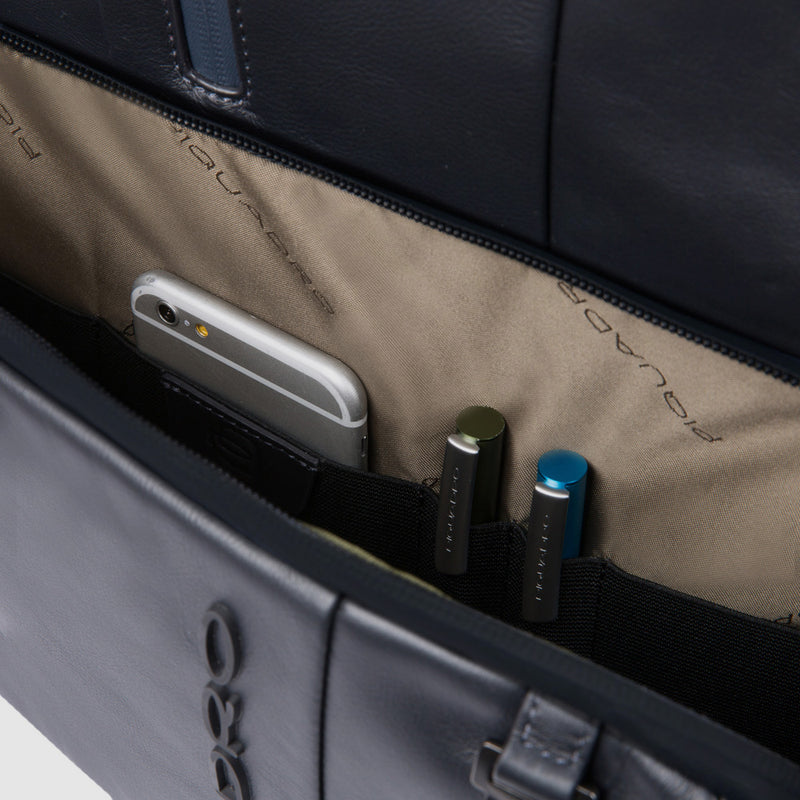 Zaini Piquadro Zaino Grande Porta Pc Ipad In Pelle Blu